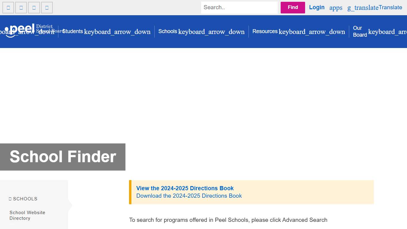 School Finder - Peel Board Office Site